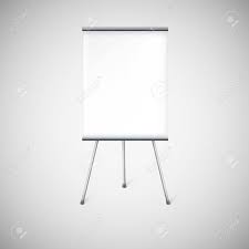 blank flip chart or advertising stand easel isolated on white