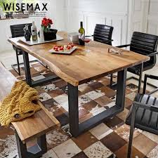 Natural finish kitchen & dining room tables : Dining Table Solid Wood Furniture Table Top Wooden Replica Dining Table Restaurant With Metal Legs Buy Table Restaurant Wooden Dining Table Wood Table Top Product On Alibaba Com
