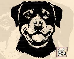 Rottweiler Svg Dog Svg Cricut Rott With Bandana Vector Etsy Rottweiler Dog Drawing Dogs