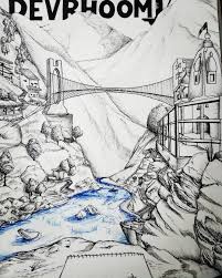 Devprayag Ganga River Pen Sketch Pen Sketch Dremel Projects River