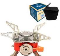 Folding Cassette Stove, Butane Cassette Furnace Magnetic Suction Valve  Stainless Steel Outer Automatic Lock 10-26 (Khaki