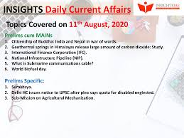 11 august 2020 australia holidays & popular observances. Insights Daily Current Affairs Pib Summary 11 August 2020 Insightsias