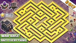 Base town hall 9 clan war gambar base th9 clan war di artikel kali ini, jalantikus sudah merangkum berbagai macam contoh gambar susunan formasi base th9 war terkuat anti bintang 3 dari clashofclansbuilder yang bisa kamu gunakan di base clash of clans kamu. Best Th10 War Base 2017 Anti Everything Anti Valkyrie Anti Bowler Anti 1 2 Star Clash Of Clans Youtube