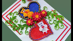 How to make homemade greeting cards | paper quilling greeting cards. All Horror Pictures Paper Quilling Art Howto Make Beautiful Heart Love Designs Greeting Card With Teddy Bear Paper Quilling Art