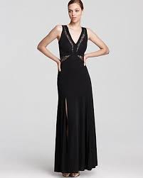 Holiday Party Dress Bcbgmaxazria V Neck Gown Sophee Lace Inset Contemporary Bloomingdale S Dresses Gowns Lace Inset