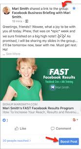 (for the record, at the end of the facebook algorithm decides which posts people see every time they check their facebook feed, and. Mari Smith Friends The Boost Button Has Arrived In Facebook
