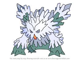 How To Draw Mega Abomasnow From Pokemon Drawing Tutorial Drawings Pokemon