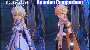 Genshin Impact - Lumine vs Aether Reunion Comparison - YouTube