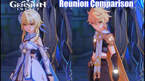 I too would like to be able to switch back and forth. Genshin Impact Lumine Vs Aether Reunion Comparison Youtube