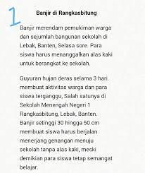 Karangan tentang banjir 3 paragraf. Buatlah Berita Tentang Banjir Sebanyak 1 Paragraf Lengkap Dengan 5w 1hbantu Jawab Yaa Ap Bsk Sdh Di Brainly Co Id