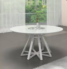 7 white round modern dining tables