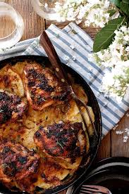 Rotisserie Flavoured Chicken And Potato Bake Recipe Roasted Chicken And Potatoes Recipes Potato Gratin
