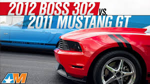 Check out the 1/4 mile showdown, between brick the racer from americanmuscle.com in our 2012 boss 302 mustang and mike wilson the tuner from bama. 2012 Boss 302 Vs 2011 Mustang Gt Drag Race Americanmuscle Com Youtube