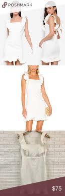 Bardot Ashley Frill Ruffle Hem Ivory Square Dress Ruffle Hem Dresses Bardot Dress