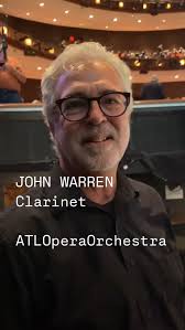 Happy Monday with our Clarinetist John Warren. John has been with the  Atlanta Opera Orchestra for 20 years. He is the chair of our Negotiating  Committee and a professor at Kennesaw State University.