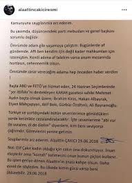 Oraya da bir madde koyup alaattin çakıcı bu kısmi aftan yararlanamaz. Iste Cakici Imzasiyla Paylasilan O Mektup Haberler Gundem
