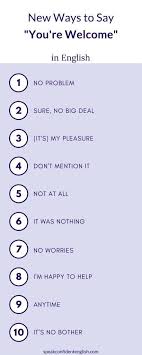 New Ways To Say Thank You You Re Welcome In English Learn English Words Learn English Vocabulary English Phrases