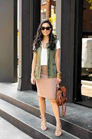 In this embodiment, the skirt can be pencil skirts in various shades of leather, cotton, or jersey and also suitable for everyday use. Camel Pencil Skirt With Love From Kat