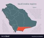 Map saudi arabia divided on regions najran Vector Image