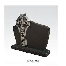 Black Granite Headstone with Celtic Cross Carving - Cemetery ...