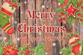 Download Merry Christmas Watercolor Set Graphic By Vasharisovasha Creative Fabrica SVG Cut Files