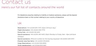 Virgin Atlantic Customer Service Contact Number 0344 874 7747