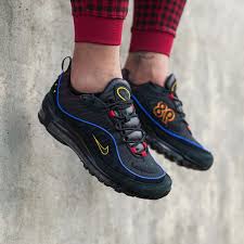 Men 39 S Nike Air Max 98 The Black Upper Is Made Of Suede Leather And Mesh Mens Nike Air Nike Air Max Nike Men