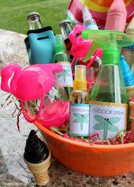 In order to orchestrate a great giveaway you should tag it with a catchy slogan. Summer Party Gift Basket Oh My Creative