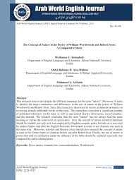 Pdf The Concept Of Nature In The Poetry Of William Wordsworth And Robert Frost A Comparative Study