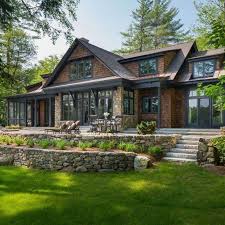 Our modern rustic house plans, modern farmhouse and rustic cottage plans offer contemporary amenities for your family's comfort. 50 Rustic Contemporary Lake House With Privileged House Design 2019 22 Centralcheff Co Stone House Plans Lake Houses Exterior Exterior House Colors