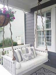 75 Inspiring Farmhouse Porch Swing Outdoor Ideas Homixover Com Front Porch Decorating Diy Porch Swing Porch Decorating