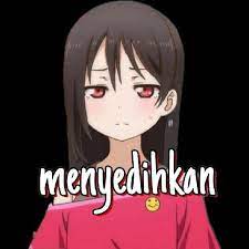 Sticker Anime Menyedihkan Stiker Ilustrasi Sedih