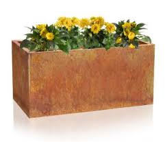 Plantercraft corten steel metal planter box, square & cube sizes, modern garden steel planters for commercial and residential outdoor use. Corten Steel Planters 10 From 39 99