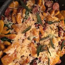 Butternut Squash Gnocchi With Chicken Sausage Apples Spinach And Fontina Recipe On Food52 Recipe Pasta Dishes Chicken Sausage Gnocchi Recipes