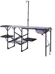 Let's not forget to mention the side tables with beverage holders, the trash bag hook, paper towel holder and extendable lantern pole. Amazon Com Gci Outdoor Master Cook Portable Folding Camp Kitchen Black Sports Outdoors