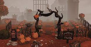 Acnh Pumpkin Patch Ideas You Might Want To Use On Your Island Animal Crossing New Animal Crossing Halloween Animals