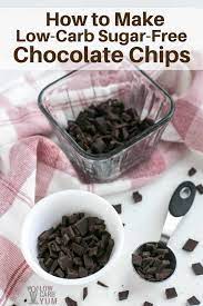 It S Simple To Make Stevia Sweetened Sugar Free Chocolate Chips And These Low Carb Chocolat Sugar Free Chocolate Sugar Free Chocolate Chips Low Carb Chocolate