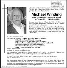Traueranzeigen von Michael Winding