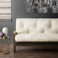 Red Barrel Studio Boylston 10 Memory Foam Queen Size Futon Mattress Color Ivory Size Queen Wood Futon Frame Futon Living Room Full Size Futon Mattress