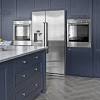Bautiful color combination modern grey kitchen island and grey wall kitchen paints. 1