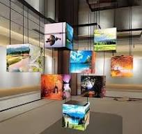 Hanging Bar LED Digital Advertising Display Screen Creative Indoor 4-Sided  5 Faces Magic Cube for Digital Signage Displays