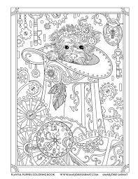 Steampunk Pup Playful Puppies Coloring Book By Marjorie Sarnat Dog Coloring Book Dog Coloring Page Puppy Coloring Pages