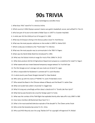 (re)discover the most popular songs of the 90s. 72 Best 90s Trivia Questions And Answers This Is The Only List You Ll Need