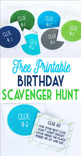 The game is made of 6 printable clue pages which form a trail of clues that leads to the treasure. Scavenger Hunt Birthday Boyfriend Scavenger Hunt Free Birthday Stuff