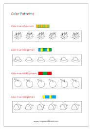 You'll find alphabet handwriting pages, classroom charts, abc bingo games, alphabet animals, coloring pages, minibooks, worksheets, classroom quilts, file folder games and more! Pattern Worksheets For Kindergarten Color Patterns Growing Patterns Decreasing Patterns Repeating Patterns Worksheets Ab Aab Abc Patterns Free Printables Preschool Kindergarten Megaworkbook
