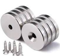 Strong Disc Neodymium Magnets Round Magnets with Hole Neodymium Disc  Countersunk Hole Magnets