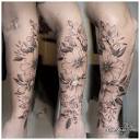גיא לוין קעקועים ופירסינג - קעקוע של פרחים ביד Flowers Arm Tattoo ...