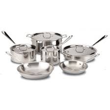 10 Piece D3 Stainless Steel Cookware Set I All Clad