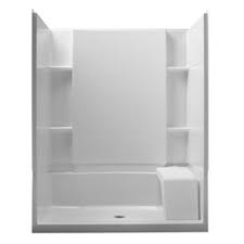 Shop Sterling 36 In W X 60 In L X 55 1 4 In H White Shower Wall Surround Side And Back Walls At Lowes Com Shower Walls Surrounds Shower Kits Shower Tub