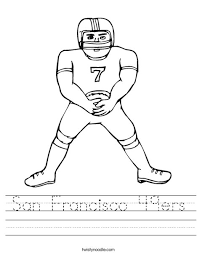 San francisco 49ers logo coloring pages. San Francisco 49ers Worksheet Twisty Noodle